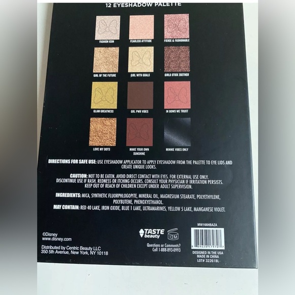 Disney Minnie Mouse x Taste Beauty Shimmery Eyeshadow Palette.  New in box. - Picture 6 of 7